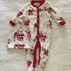 Pottery Barn Kids Santa Christmas Pajama Sleeper